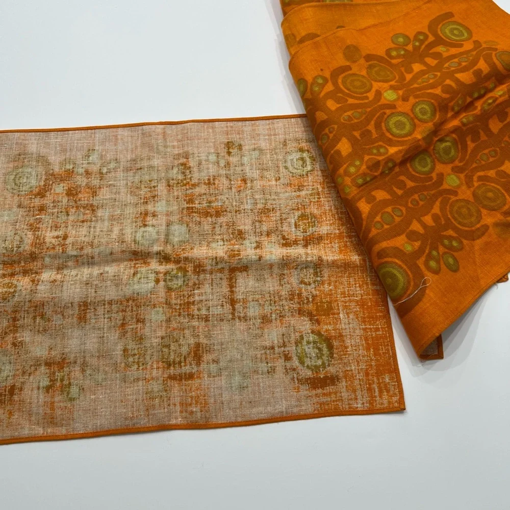 Vintage Scandinavian fabric set of 4 placemats Parabeli Pattern Saini Salonen